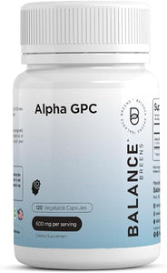 Alpha GPC Choline Supplement 600mg – 120 Vegetable Capsules - Advanced Memory Formula, Nootropics Brain Support Supplement - Non-GMO and Gluten Free Pills by Balance Breens in Pakistan