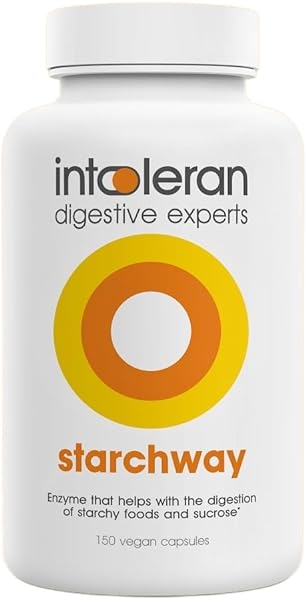 Starchway Digestive Enzymes - 150 capsules | Supplement for Starch & Sucrose Intolerance | Helps Digest Sugars & Starchy Foods | Invertase & Gluco-Amylase Enzymes | Pure & Vegan | Low FODMAP in Pakistan