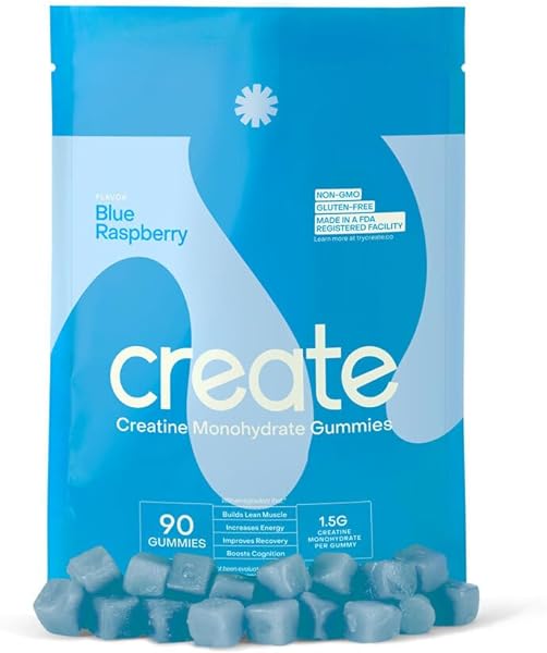 Creatine Monohydrate Gummies - Boost Focus, Strength, and Endurance, Anti-Melting Formula, Vegan, Gluten-Free, Non-GMO, 1.5 Gram Creatine per Gummy (Blue Raspberry Flavor, 90 Count) in Pakistan in Pakistan