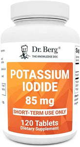 Dr. Berg's Incredible Potassium Iodide Tablets - Now 120 Tablets with a Smaller Easy-to-Swallow Size - Potassium Iodide Pills for Adults - Potassium Supplement in Pakistan