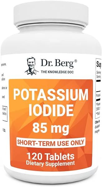 Dr. Berg's Incredible Potassium Iodide Tablets - Now 120 Tablets with a Smaller Easy-to-Swallow Size - Potassium Iodide Pills for Adults - Potassium Supplement in Pakistan in Pakistan