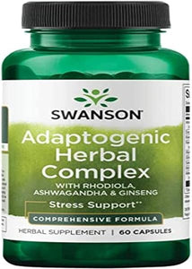 Swanson Rhodiola Ashwagandha Ginseng Complex Mood Energy Immune Function Nervous System Stress Support Adaptogen Herb Supplement 60 Capsules in Pakistan