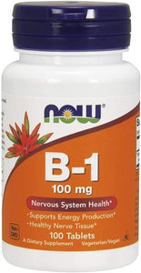 NOW Supplements, Vitamin B-1 100 mg, Energy Production*, Nervous System Health*, 100 Tablets in Pakistan