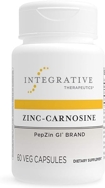Integrative Therapeutics Zinc-Carnosine - PepZin GI Brand Supplement with Zinc-Carnosine - GI Tract Support* - GI Support Supplement with Zinc-Carnosine* - Gluten Free & Vegan - 60 Capsules in Pakistan