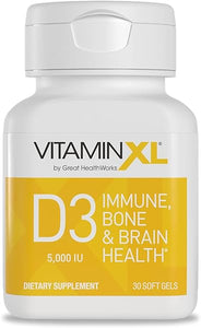 OmegaXL VitaminXL D3 High Potency Daily Vitamin D 5000 IU 125mcg Immune Support Supplement - Promotes Healthy Muscle Function & Strong Bones - Non-GMO, Gluten-Free - 30 Softgels in Pakistan