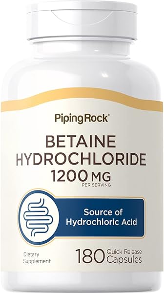 Piping Rock Betaine HCL | 1200mg | 180 Capsules | Betaine Hydrochloride Supplement | Non-GMO, Gluten Free in Pakistan in Pakistan