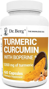 Dr. Berg Turmeric Curcumin with Bioperine - Turmeric Supplement with Bioperine Black Pepper Extract & Turmeric Powder - 95% Turmeric Extract (Curcuma Longa) and Piperine Supplements - 60 Capsules in Pakistan