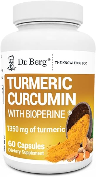 Dr. Berg Turmeric Curcumin with Bioperine - Turmeric Supplement with Bioperine Black Pepper Extract & Turmeric Powder - 95% Turmeric Extract (Curcuma Longa) and Piperine Supplements - 60 Capsules in Pakistan in Pakistan