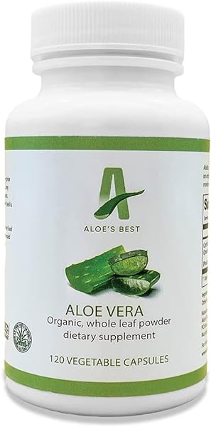 Aloe’s Best Organic Aloe Vera Capsules, 120 Veggie Caps, Pure Natural Whole Leaf Powder Supplement, Supports Healthy Skin, Hair, and Nails in Pakistan