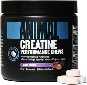 Creatine Chews Tablets - Enhanced Creatine Monohydrate with AstraGin to Improve Absorption, Sea Salt for Added Pumps, Delicious and Convenient Chewable Tablets - Grape in Pakistan