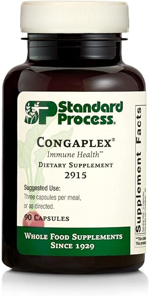 Standard Process Congaplex - Thymus Gland Support Supplement - Support Immune Health with Calcium Lactate, Magnesium, Vitamin C & Vitamin A - Immune System Aid with Mushroom Powder - 90 Capsules in Pakistan