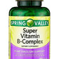 Spring Valley Super Vitamin B-Complex Tablets with Vitamins B6, B12, C, Thiamine, Biotin, Folate, Pantothenic Acid- Metabolism Support, Energy Boost, and Holistic Well-Being - 250 Count