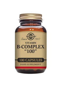 Solgar B-Complex "100", 100 Vegetable Capsules - Heart Health - Nervous System Support - Supports Energy Metabolism - Non GMO, Vegan, Gluten/ Dairy Free, Kosher, Halal - 100 Servings