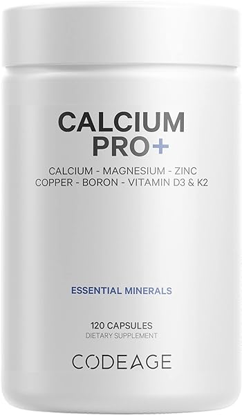 Codeage Calcium 500mg Supplement + Magnesium Zinc Copper Boron - Elemental Calcium Vitamin D3 Vitamin K2 - Bones Teeth Immune System Support Pills - 2-Month Supply- Non-GMO - 120 Capsules in Pakistan