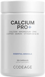 Codeage Calcium 500mg Supplement + Magnesium Zinc Copper Boron - Elemental Calcium Vitamin D3 Vitamin K2 - Bones Teeth Immune System Support Pills - 2-Month Supply- Non-GMO - 120 Capsules in Pakistan