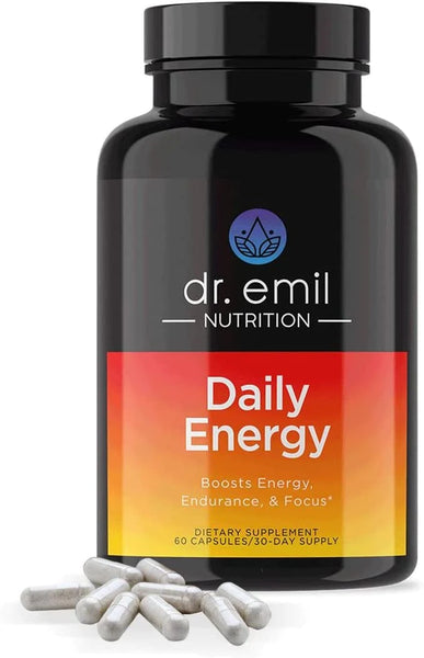 Dr. Emil Nutrition Daily Energy Supplement - Sugar Free Energy Pills with 160mg Caffeine Per Serving - Energy Booster & Focus Supplement with Guarana Extract, L-Taurine & L-Theanine in Pakistan