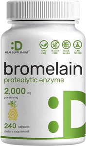 Bromelain Supplement 2,000mg Per Serving, 240 Capsules – Natural Proteolytic Enzymes from Fresh Pineapple – Supports Nutrient Digestion in Pakistan