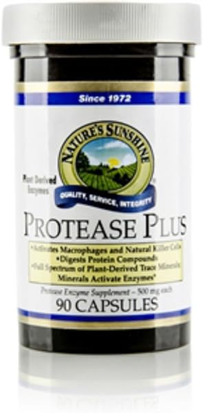 Nature's Sunshine Protease Plus, 90 Capsules | Powerful Digestive Enzyme Supplements with 60,000 HUT Protease to Break Down Proteins and Amino Acids in Pakistan in Pakistan