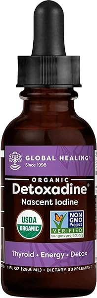 Global Healing Detoxadine, Organic Iodine Liquid Supplement Drops for Thyroid Support, Health and Sleep - Non-GMO, Vegan, 200 Servings (6-Month Supply) in Pakistan
