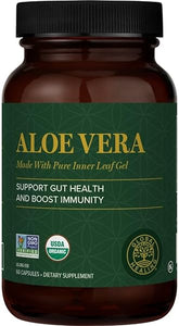 Global Healing Aloe Vera Bio-Active Organic Leaf Supplement - 200x Concentrate Formula with Highest Concentration of Acemannan - Aloin-Free - Gut Health & Immune Support - 60 Capsules in Pakistan