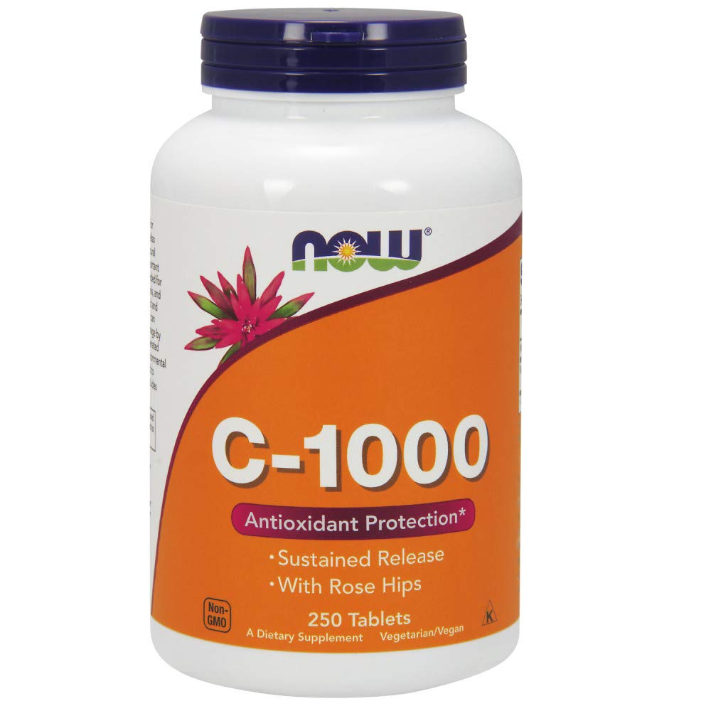 NOW Supplements, Vitamin C-1,000 with Rose Hips, Sustained Release, Antioxidant Protection*, 250 Tablets