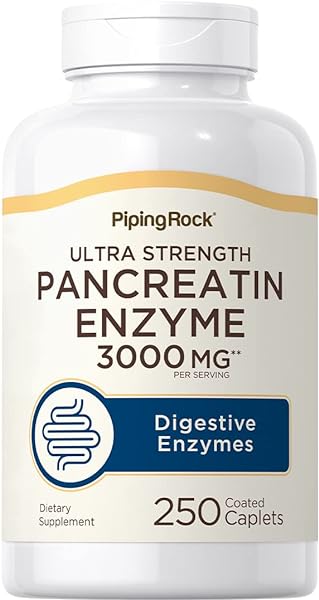 Piping Rock Pancreatin Digestive Enzymes | 3000mg | 250 Caplets | Ultra Strength | Non-GMO, Gluten Free Supplement in Pakistan in Pakistan