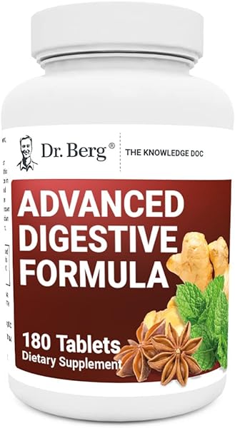 Dr. Berg Advanced Digestive Formula with Apple Cider Vinegar - Includes Digestive Health Ingredients Like Betaine Hydrochloride (HCI), Ginger Root & Peppermint Leaf - 180 Tablets in Pakistan