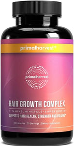 Hair Growth Vitamins by Primal Harvest, Hair Growth for Women & Men - 60 Hair Growth Pills, Natural Hair Thickening Products for w/Biotin & Zinc - Hair Supplement, Regrowth Hair Vitamins (30 Servings) in Pakistan