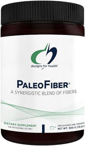 Designs for Health PaleoFiber - 12 Digestive Fiber Blend Powder Supplement with Psyllium Husk, Flax + Apple Pectin - Prebiotic Gut Support, Unflavored + Unsweetened - Vegan (60 Servings / 300g) in Pakistan
