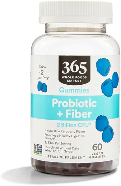 365 by Whole Foods Market, Gummies Probiotic Fiber 2 Bill Blue Raspberry, 60 Count in Pakistan