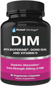Pure DIM Supplement 250mg Diindolylmethane Plus BioPerine and Dong Quai - Hormone Balance Support for Women and Men, Menopause & Estrogen Support - 90 Vegetarian Capsules in Pakistan