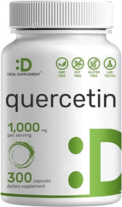 DEAL SUPPLEMENT Quercetin 1,000mg Per Serving, 300 Capsules – Healthy Immune Support Supplements, High Bioavailable Flavonoids, Natural Antioxidant – Non-GMO, Soy Free, No Gluten in Pakistan