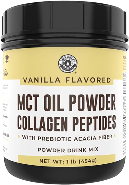 Keto MCT Powder + Collagen + Prebiotic Acacia Fibre, Vanilla, 16oz. MCT Creamer. MCT Oil Powder from Coconuts. MCT Collagen Powder, Grass Fed, Perfect for Keto, 0 Net Carb, Stevia, Erythritol in Pakistan in Pakistan