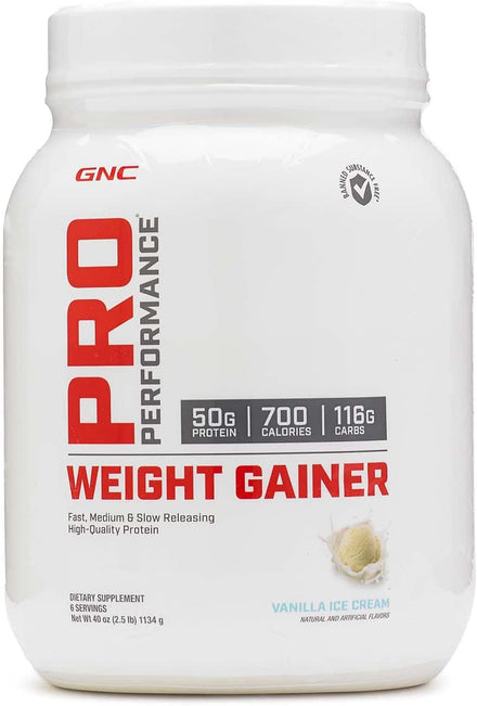 GNC Pro Weight Gainer Supplement- Strawberries and Cream Mass Gain Supplement