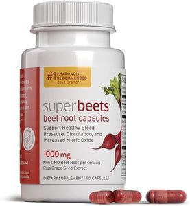 humanN SuperBeets Beet Root Capsules Quick Release 1000mg - Supports Nitric Oxide Production, Blood Pressure – Clinically Studied Antioxidants 90 Count Non-GMO Powder in Pakistan