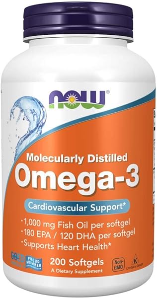 NOW Supplements, Omega-3 180 EPA / 120 DHA, Molecularly Distilled, Cardiovascular Support*, 200 Softgels in Pakistan in Pakistan