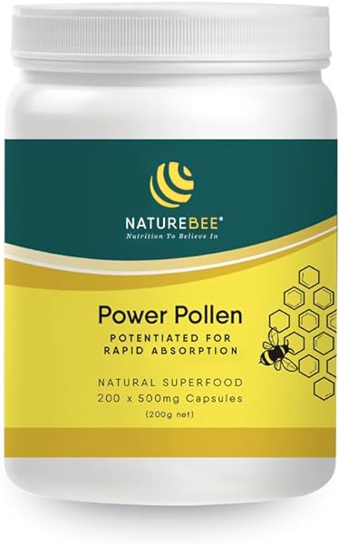 NatureBee Power Pollen 200 x 500mg Caps | Energy, Immune, and Cognitive Support | Potentiated Bee Pollen | Natural Superfood | 3 Month Supply in Pakistan in Pakistan