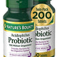 Nature's Bounty Acidophilus Probiotic, Daily Probiotic Supplement, Supports Digestive Health, Twin Pack, 200 Tablets