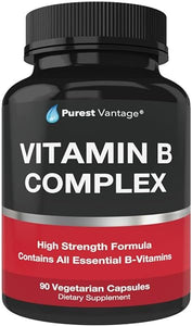 Vitamin B Complex Vitamins B12, B1, B2, B3, B5, B6, B7, B9, Folic Acid - Super B Complex Vitamins for Women, Men, Adults - 90 Vegetarian Capsules in Pakistan