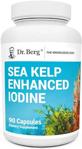 Dr. Berg's Sea Kelp Enhanced - Pure Healthy Thyroid Support Natural Antioxidants & Iodine Supplement w/Organic Sea Kelp, Blue-Green Algae & Red Algae - Immune System & Metabolism Support 90 Capsules in Pakistan