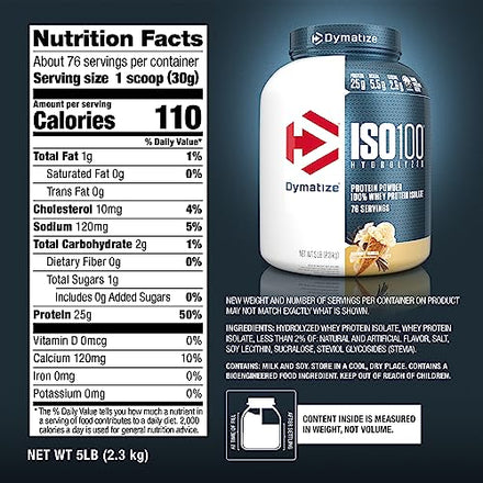 Dymatize ISO 100 Protein Powder with 25g of Hydrolyzed Supplement in Pakistan