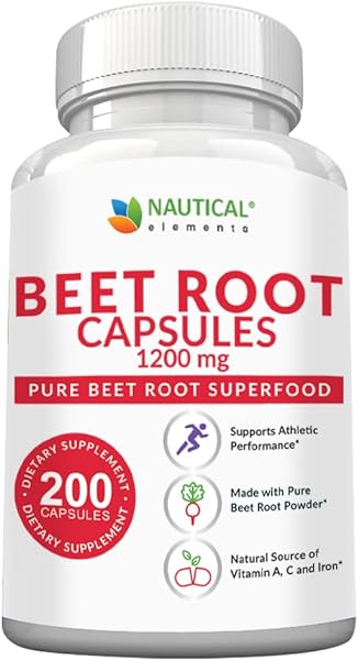 Beet Root Capsules - 1200mg Per Serving - 200 Beet Root Powder Capsules - Beetroot Powder Supports Blood Pressure, Athletic Performance, Digestive, Immune System (Pure, Non-GMO & Gluten Free in Pakistan