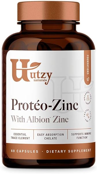 Protéo-Zinc | Chelated Zinc for Immune Health | Albion Chelated Zinc Bisglycinate (TRAACS®) | 60 Capsules | Made in USA in Pakistan