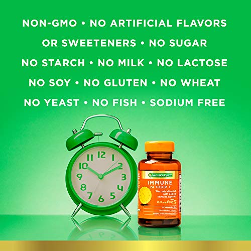 Nature's Bounty Immune 24 Hour +, The only Vitamin C with 24 Hour Immune Support from Ester C, Rapid Release Softgels, 50 Count