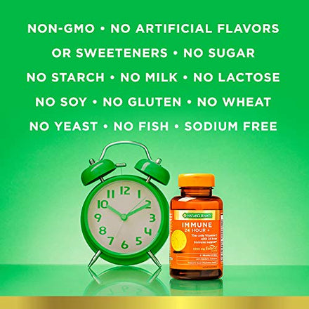 Nature's Bounty Immune 24 Hour +, The only Vitamin C with 24 Hour Immune Support from Ester C, Rapid Release Softgels, 50 Count