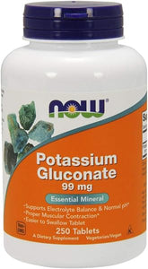 NOW Supplements, Potassium Gluconate 99mg, Easier to Swallow, Essential Mineral*, 250 Tablets in Pakistan
