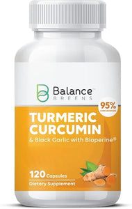Turmeric Curcumin (95% Curcuminoids) + Black Garlic with Bioperine Black Pepper: The Ultimate Absorption Powerhouse Pills by Balance Breens in Pakistan