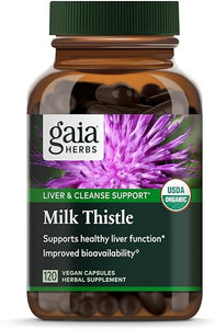Gaia Herbs Milk Thistle - Liver Supplement & Cleanse Support for Maintaining Healthy Liver Function* - 120 Vegan Capsules (40-Day Supply) in Pakistan