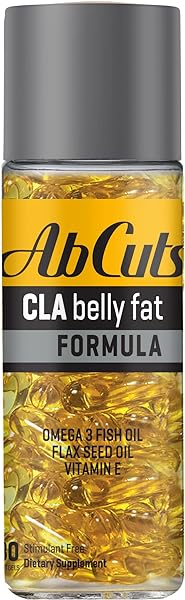 Ab Cuts CLA Belly Fat Formula - 80 Easy-to-Swallow Softgels - Omega 3 Fish Oil, Flaxseed Oil and Vitamin E - Helps Increase Antioxidant Supply and Healthy Body Composition in Pakistan