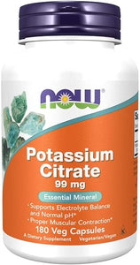 NOW Supplements, Potassium Citrate 99 mg, Supports Electrolyte Balance and Normal pH*, Essential Mineral, 180 Veg Capsules in Pakistan
